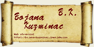 Bojana Kuzminac vizit kartica